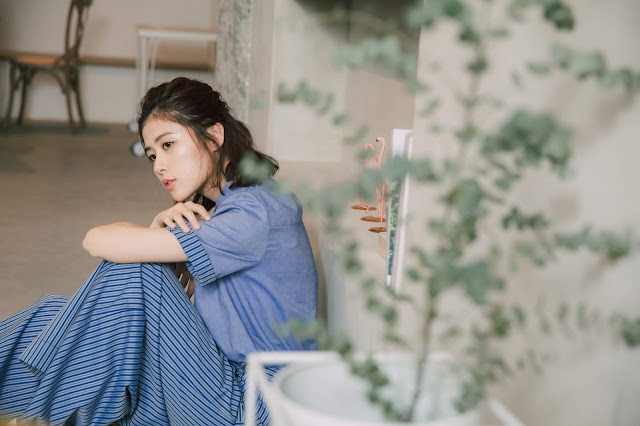 林間湖畔短袖襯衫-藍湖