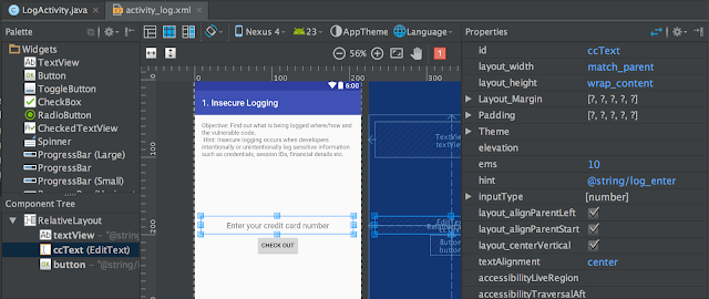 The Deadline: DIVA Android - 1.Insecure Logging
