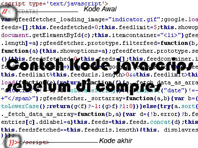contoh kode javascript sebelum di kompress