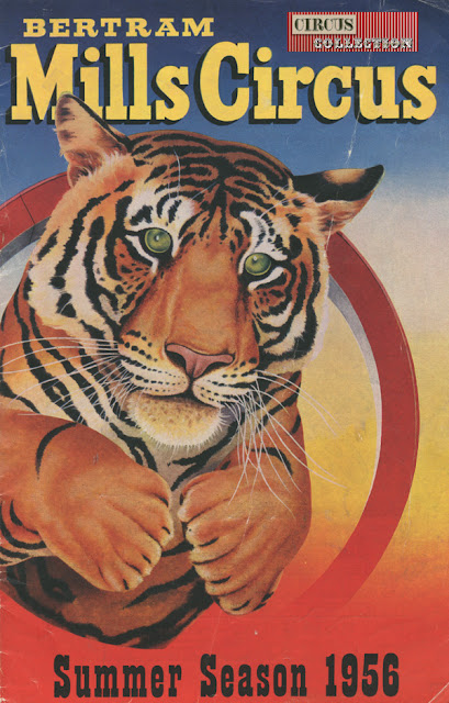 tête de tigre pour illustré le programme papier de la Summer season 1956 du cirque Anglais 