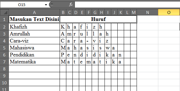 Cara Memisahkan Huruf dari Kata Pada Microsoft Excel Cara Memisahkan Huruf dari Kata Pada Microsoft Excel
