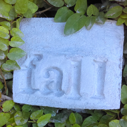  Hand stamped cement garden stones 