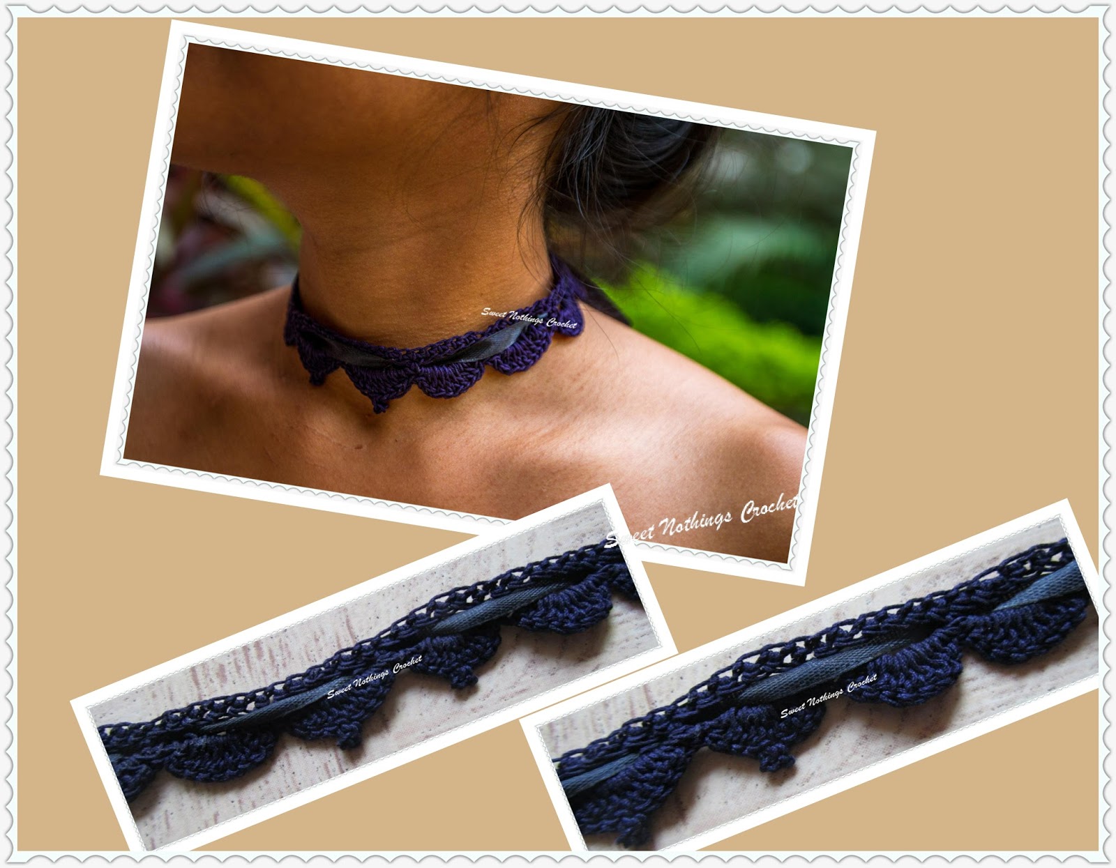 Sweet Nothings Crochet BEAUTIFUL CROCHET CHOKER 6 Tiny triangles choker