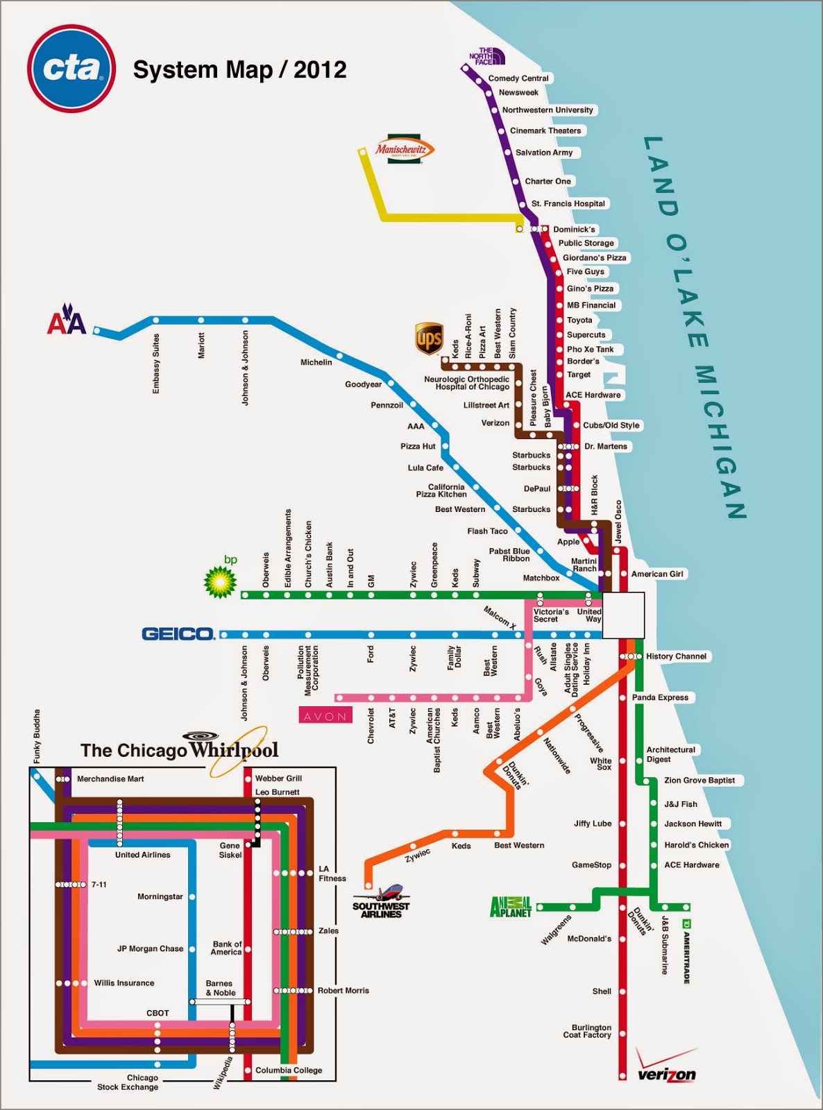 Chicago Transit Map Free Printable Maps