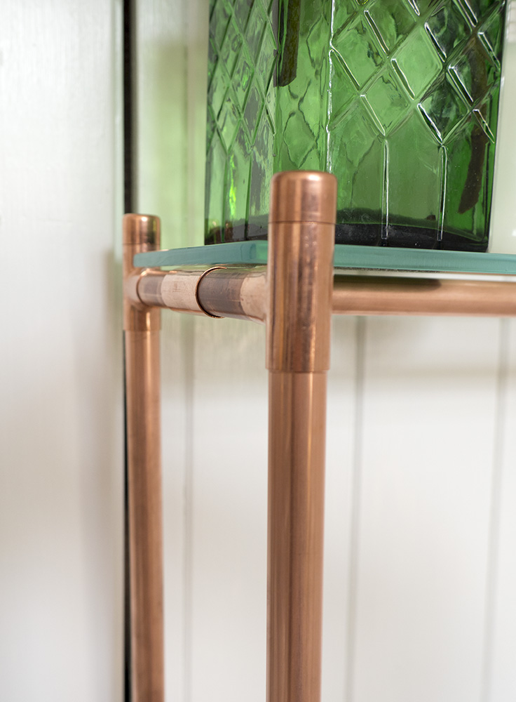 we laugh indoors Copper pipe bedside table