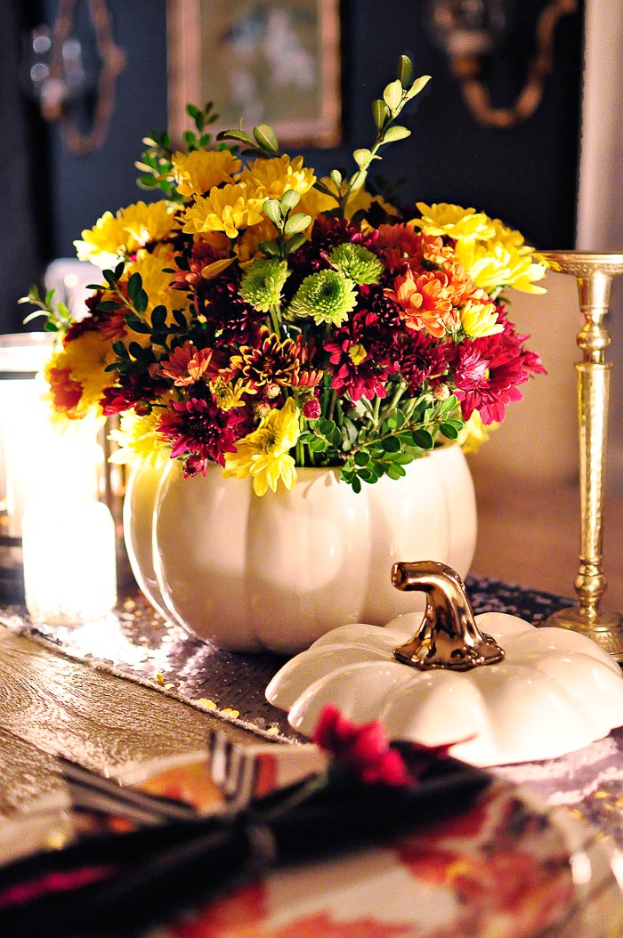 Rustic Glam Centerpiece : Rustic glam fall floral tablescape monica wants it