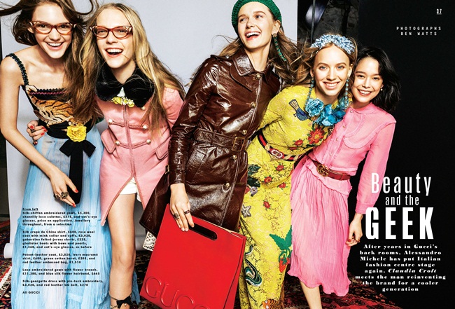 Sunday Times Style November 2015, Back Stage of Gucci Resort 2016 Resort 2016 Gucci Tiger Silk Chiffon Gown Back Stage