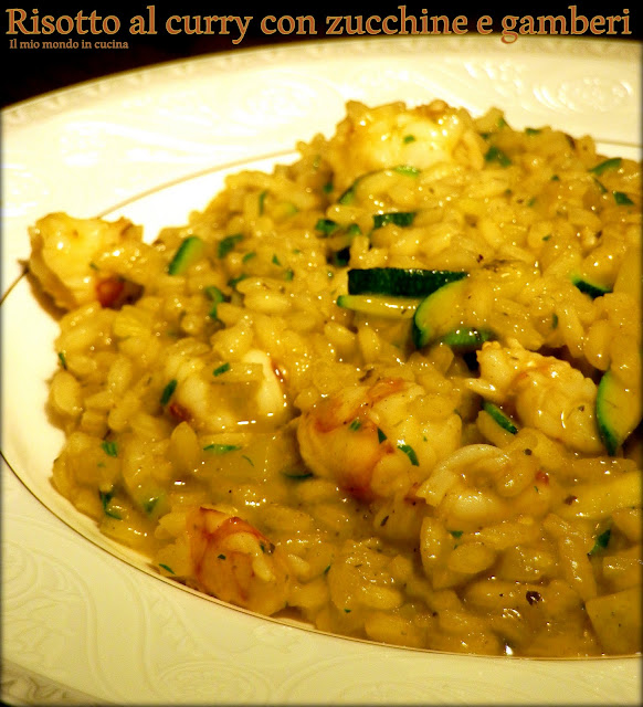 RISOTTO al CURRY di zucchine e GAMBERI