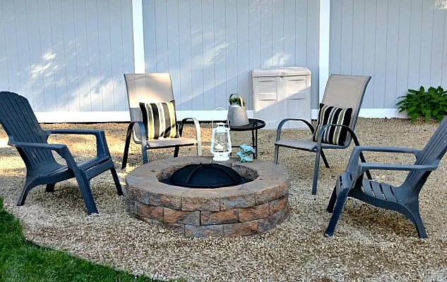 Chairs around outdoor fire pit