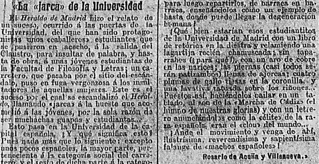 Fragmento de La jarca de la Universidad publicado en Espaa Nueva (27/11/1911)