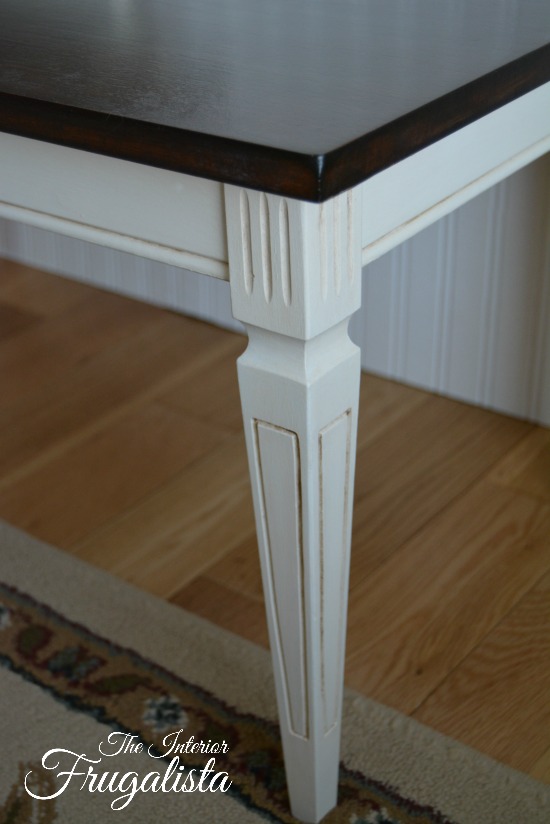 MCM Tiered Table with white chalk painted legs and trim