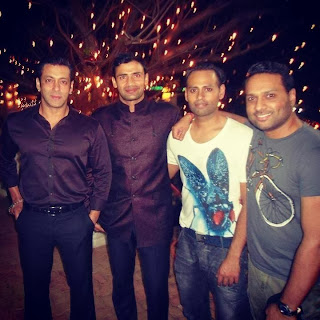 Salman Khan with Sangram and Andy at his party for Bigg Boss contestants
