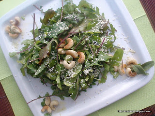 Σαλάτα ρόκα με κάσιους - Arugula salad with cashews