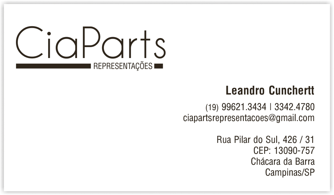 cartão de visitas ciaparts representações campinas sp start up