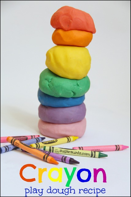 How to make crayon playdough. Melt down broken pieces of crayons for a bright play dough color. How to make crayon playdough. Melt down broken pieces of crayons for a bright play dough color.