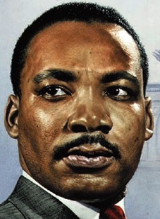 Martín Luther King Foto a la cara de Martín Luther King con bigote