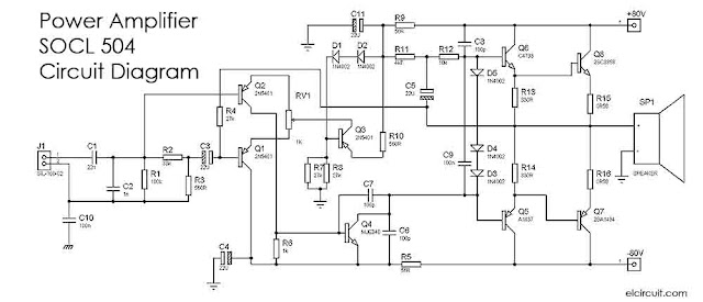 500W-2000W Power Amplifier SOCL 504 - Electronic Circuit