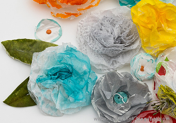 Layers of ink - Tissue Paper Flower Class, Skillshare DIY Flower Series, by Anna-Karin.