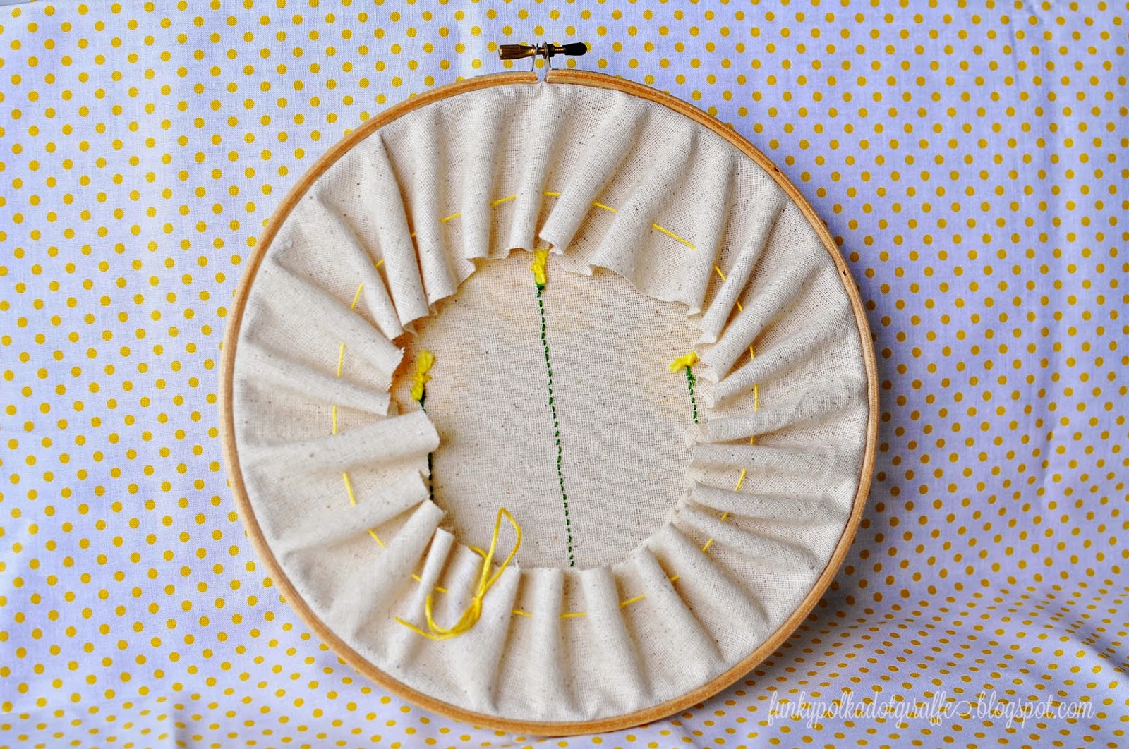 Funky Polkadot Giraffe Hunger Games Embroidery Hoop Art