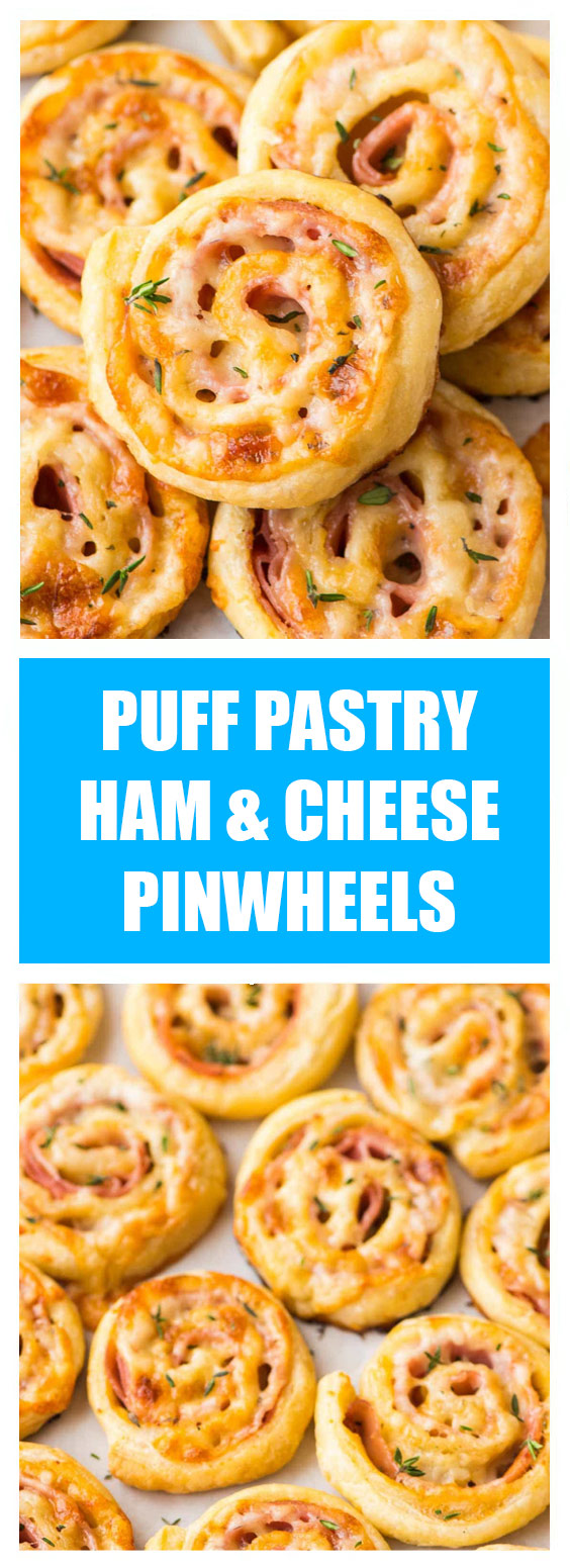 Puff Pastry Ham & Cheese Pinwheels