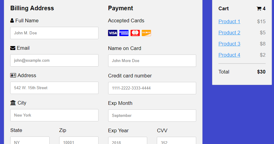 Learn how to create a responsive checkout form with CSS. - TechnicalRaji