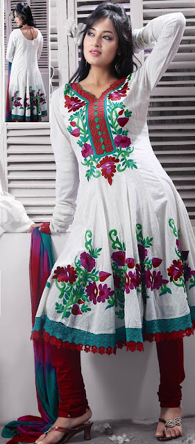 Anarkali Embroidered Cotton Dresses