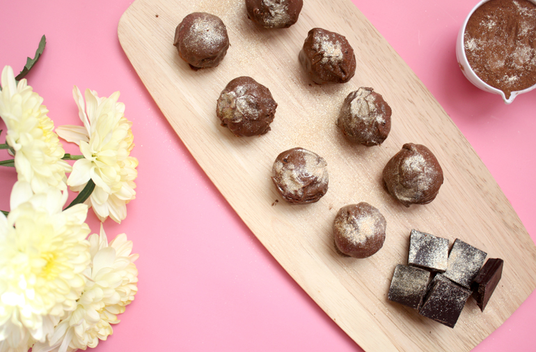 dairy-free dark chocolate rose water truffles