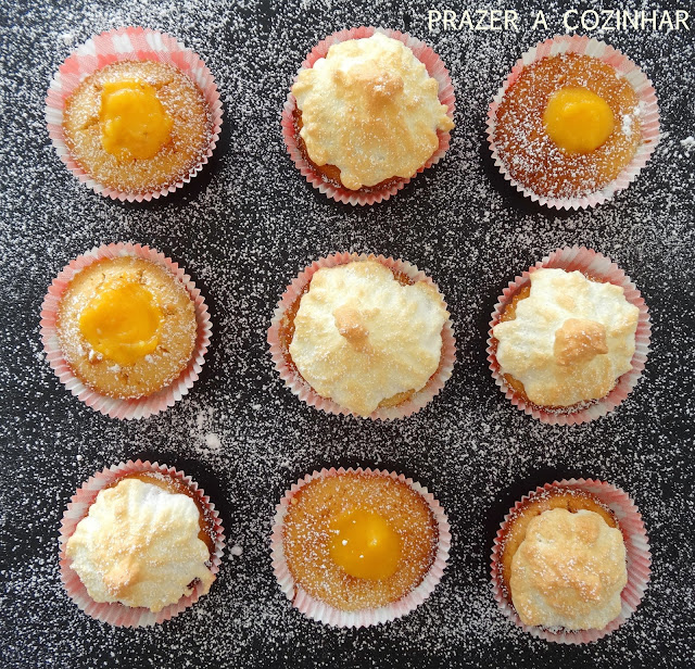 prazer a cozinhar - Cupcakes de limão com curd de limão