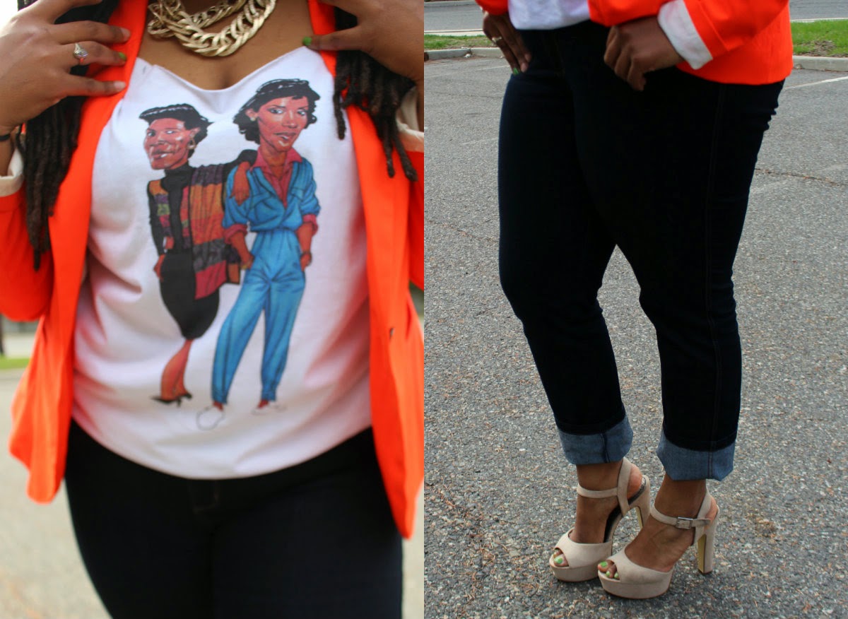 plus size bloggers aunt viv claire huxtable shirt rafaella jeans payless shoes