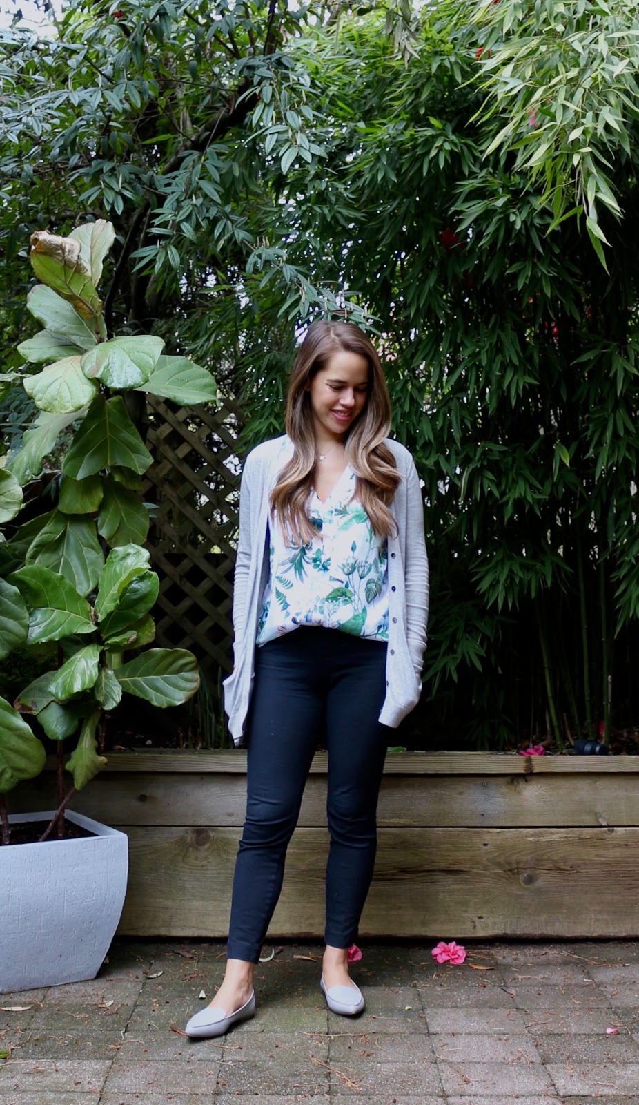 Jules in Flats - Botanical Print Sleeveless Top (Business Casual Spring Workwear on a Budget)