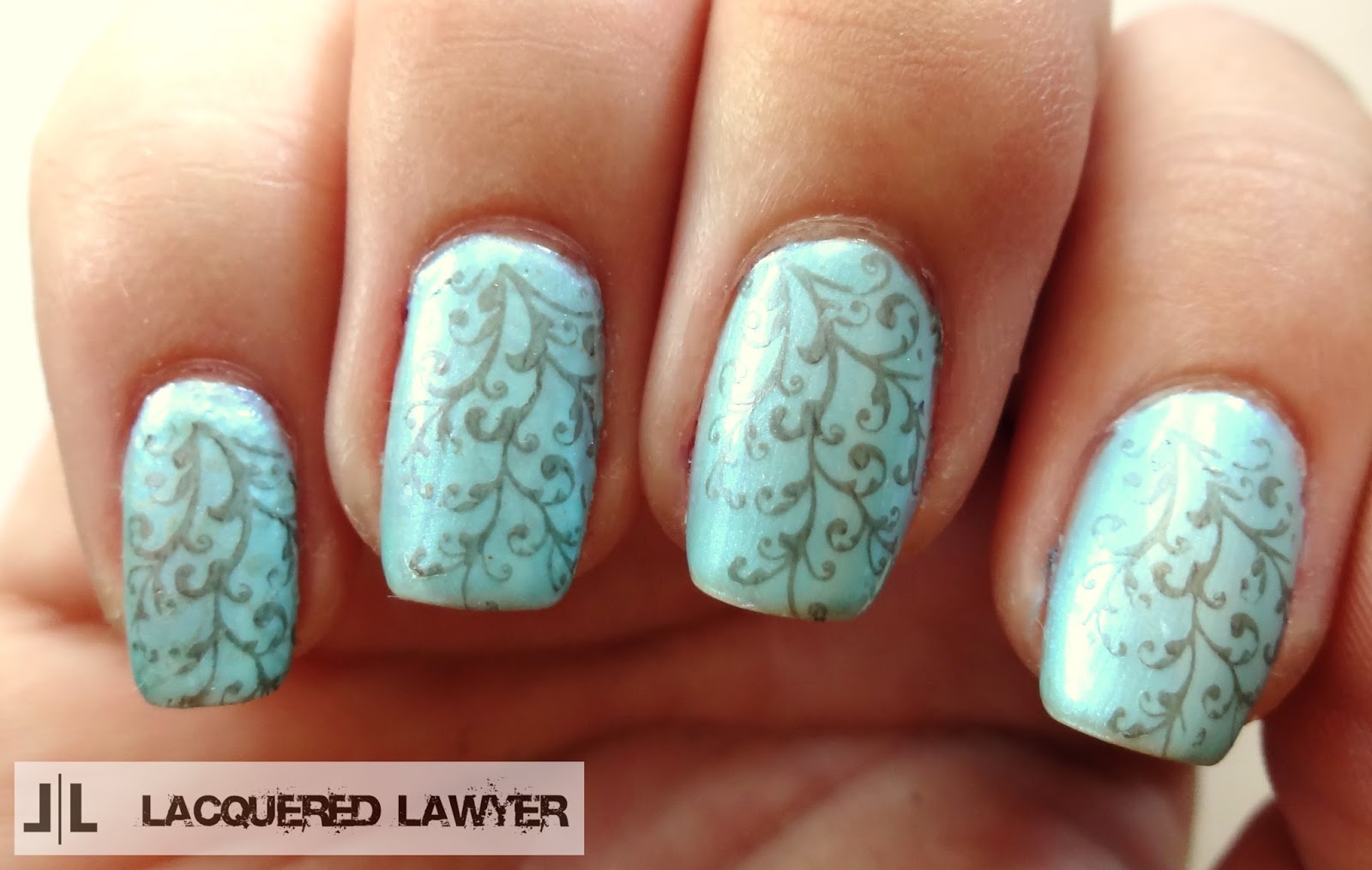 Floral stamped nail