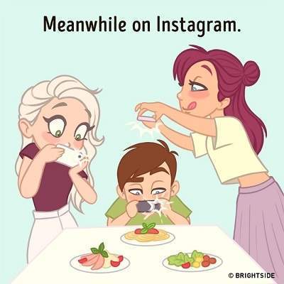 Ilustrasi yang Menggambarkan Seseorang Kecanduan Sosial Media Ilustrasi yang Menggambarkan Seseorang Kecanduan Sosial Media