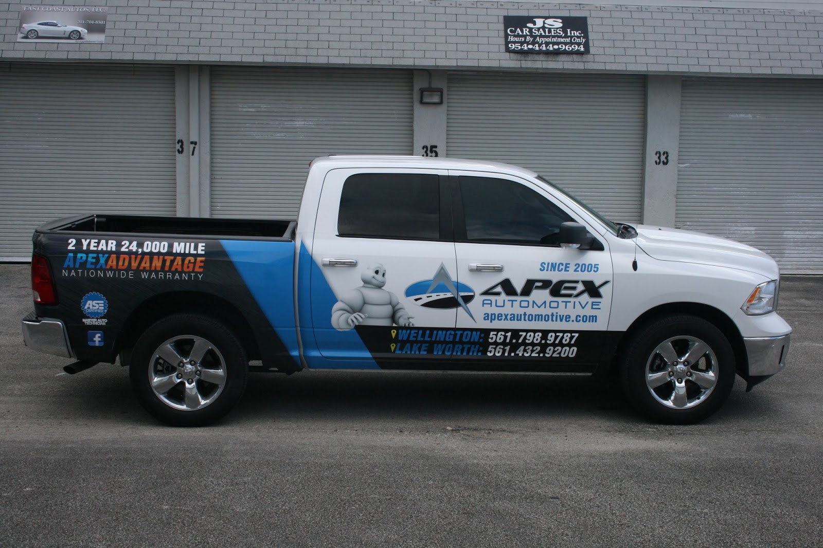 Dodge Ram Truck Vehicle Wrap Wellington Florida for Apex Automotive