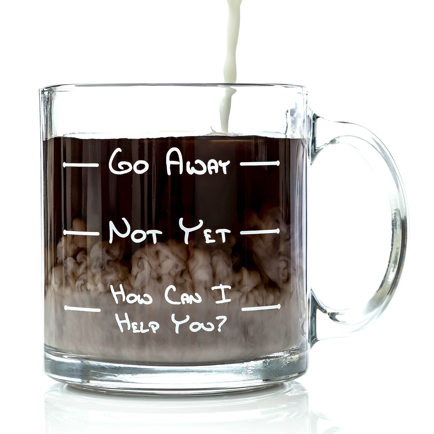 funny coffee mugs and mugs with quotes Go Away Funny Glass Coffee Mug Unique Novelty Gift for