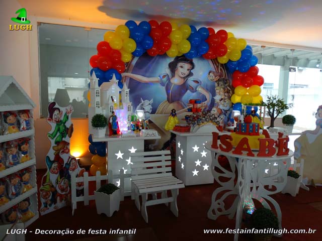 Decoração mesa temática Branca de Neve provençal Decoração de mesa temática Branca de Neve
