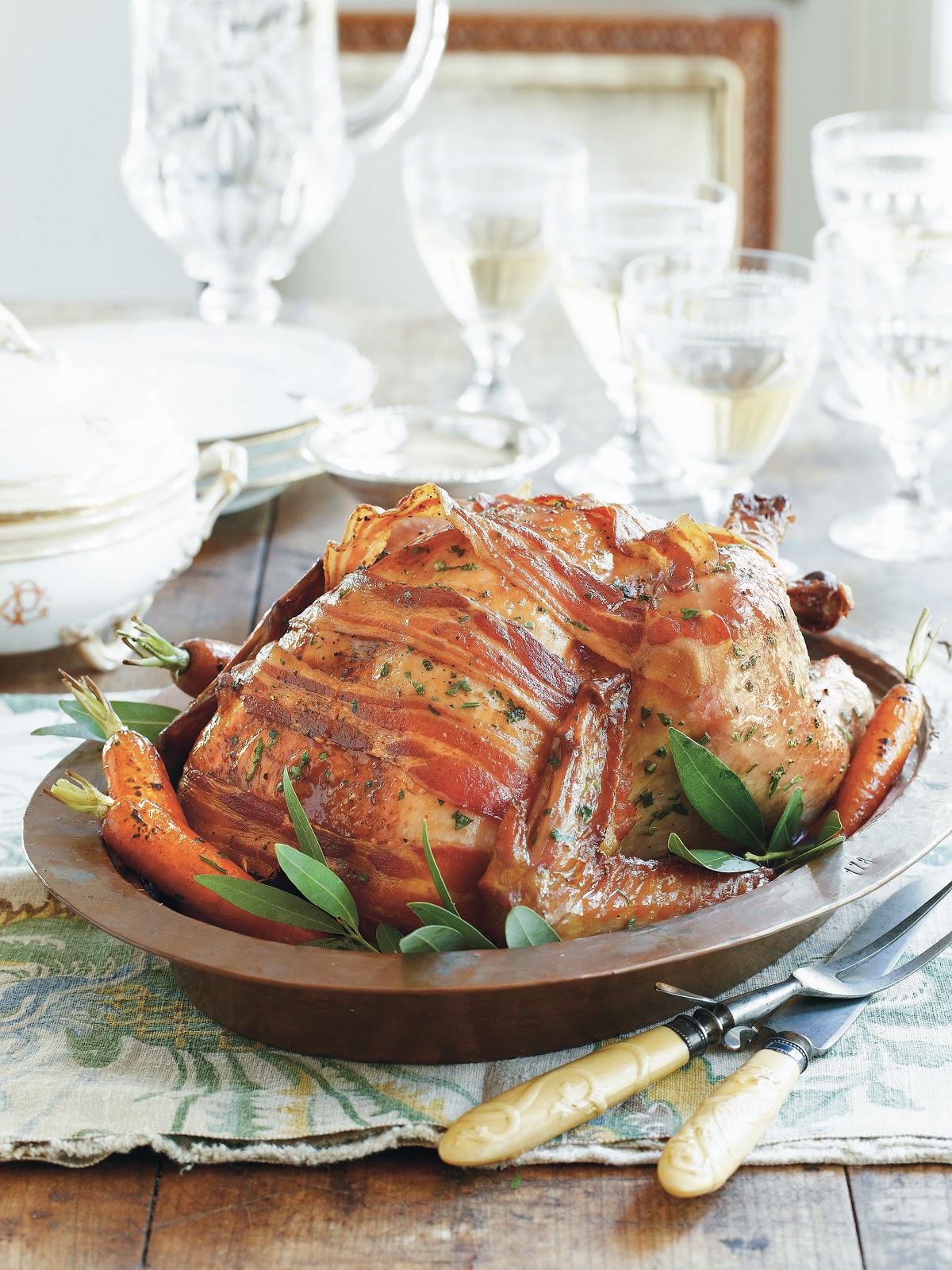 Rebecca Lang Cooks: Bacon Covered Roasted Turkey