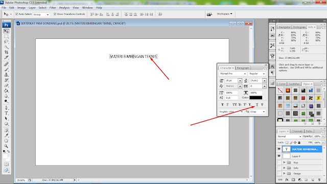 Cara Membuat Tulisan Bergaris Bawah Pada Adobe Photoshop CS3
