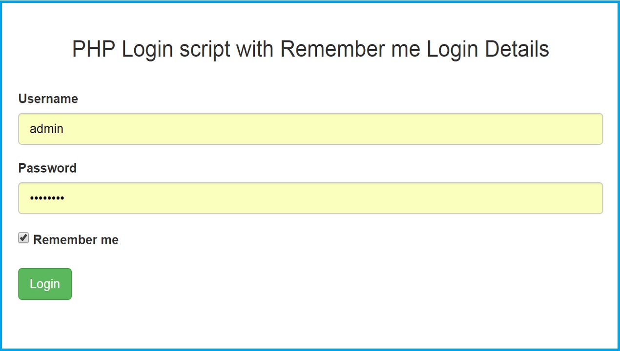 PHP Login Code With Remember Me Login Details Webslesson