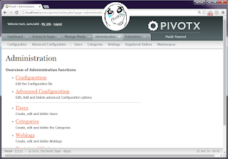 Install PivotX 2.3.11 PHP blog on Windows XAMPP tutorial 19