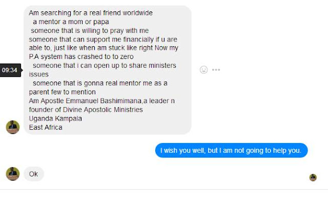 Apostle Emmanuel Bashimimana wants me to be his mentor