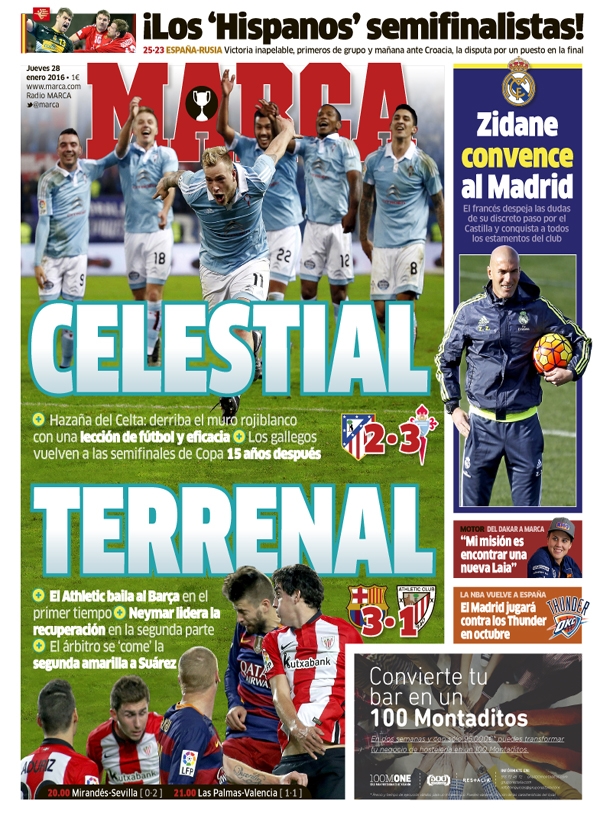 Copa, Marca: "Celta celestial, Barça terrenal"