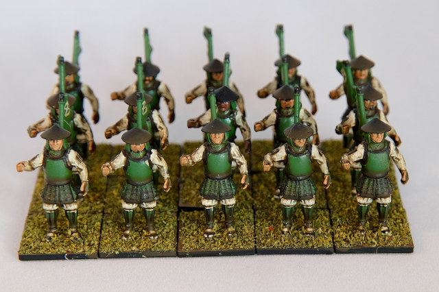 Ashigaru Yari Troops Front on view Ashigaru troops Front on