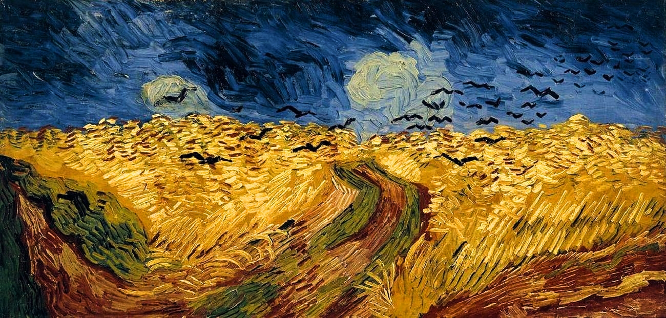 Suicidado Vincent: a tragédia de Van Gogh e a orelha 8 Van%2BGogh%2B %2BCampo%2Bde%2Btrigo%2Bcom%2Bcorvos 1890