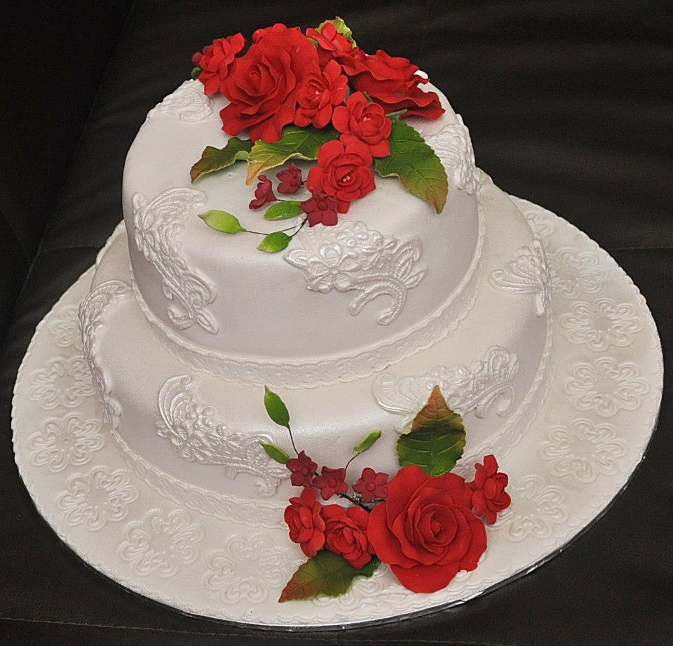 Cakes And Cupcakes Johor Bahru ♥ Fondant Wedding Cakes RedWhite, Pink