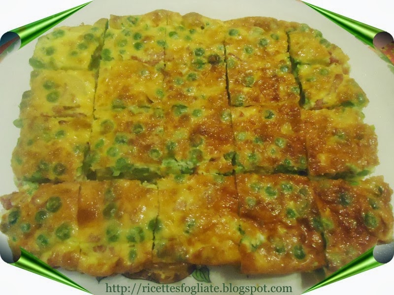 Ricette sfogliate.. FRITTATA AL FORNO CON PISELLI E PANCETTA (anche
