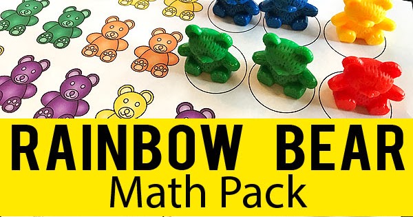 Rainbow Counting Bear Math Pack | Totschooling - Toddler, Preschool