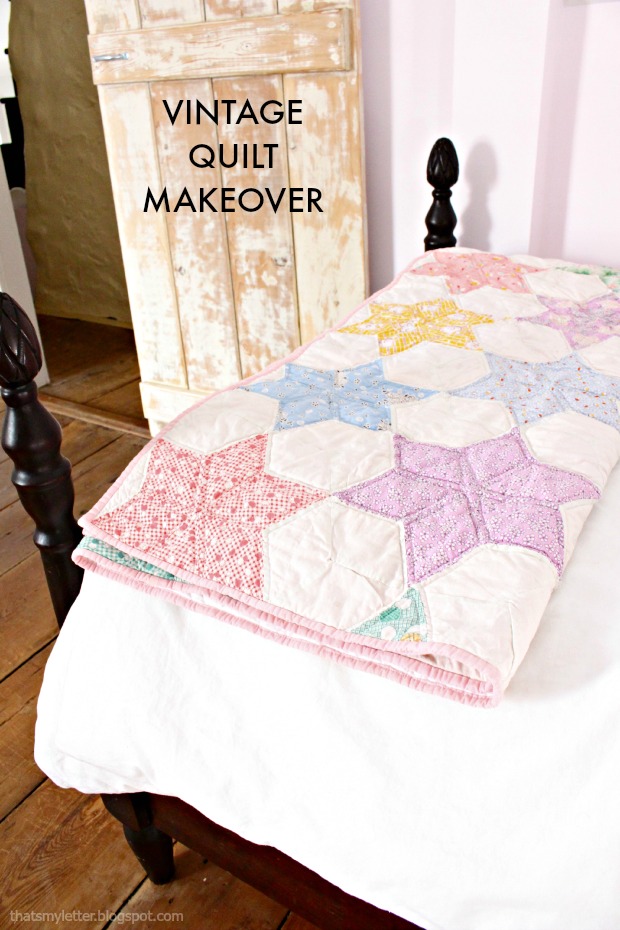 That's My Letter DIY Vintage Quilt Makeover