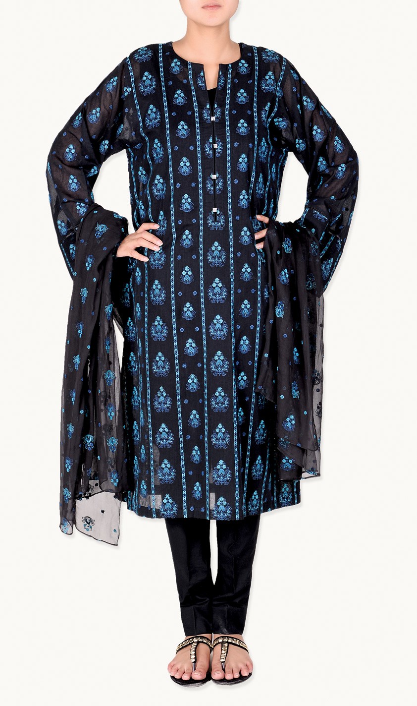 chiffon long frock design
