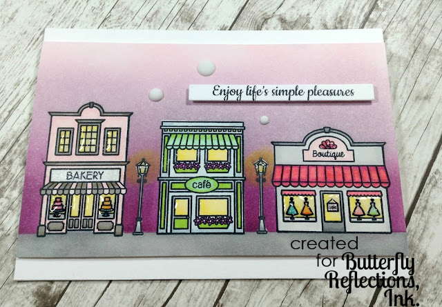 Sunny Studio Stamps: City Streets Card by Laurie C (created for Butterfly Reflections Ink)