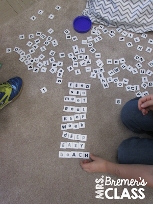 TONS of fun word work and spelling activities for literacy learning in First Grade and Second Grade. This post is packed with fun ideas to help students practice their spelling words. The activities are hands on and engaging! Perfect for use during Daily 5. #1stgrade #2ndgrade #Daily5 #spelling #wordwork #literacy #literacycenters
